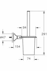 Base 400 A44125 Tuvalet Fırçalığı, Krom