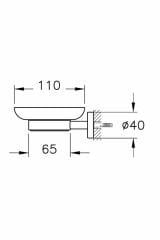 Base 200 A44105 Katı Sabunluk, Krom