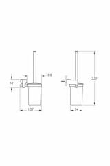Base 800 A44087 Tuvalet Fırçalığı, Krom