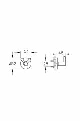 Base 100 A44116 Ikili Askı, Krom