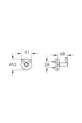 Base 100 A44116 Ikili Askı, Krom