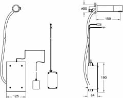 Artema AquaSee A47046 Ankastre Temassız Lavabo Bataryası Elektrikli Çift Su Girişli Krom